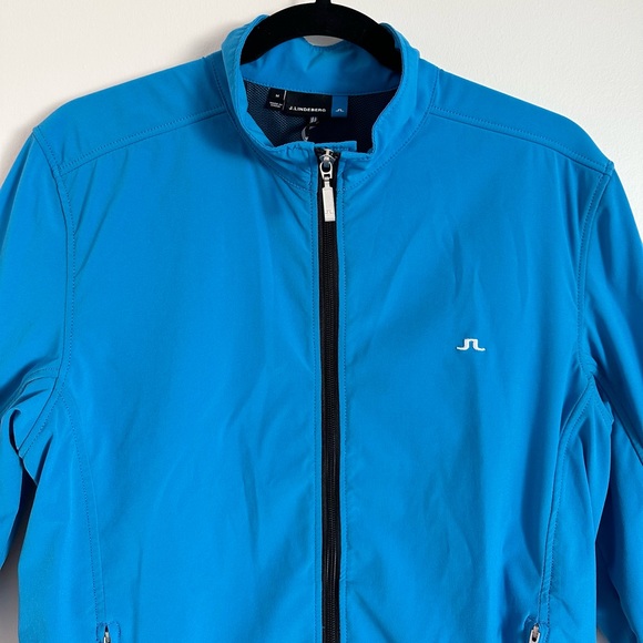 J.LINDEBERG Blue Black Soft Shell Windbreaker Jacket Full Zip - Picture 6 of 15